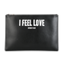 I Feel Love Clutch, &pound;180, Handbags, Black, Leather, Front view